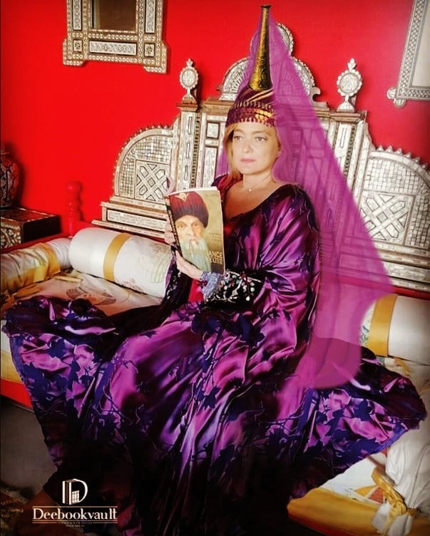 Diala Arslan with the book Renaissance Emir - The Story of Emir Fakhreddin by TJ Gorton