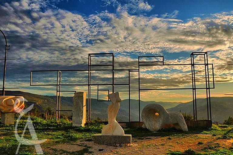 aley-symposium-statues-lebanon-sunset