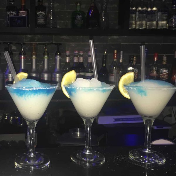cocktails at blue resto lounge aley