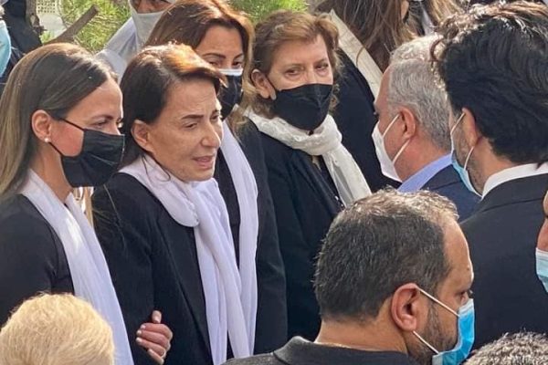 hayat arslan at funeral for her daughter dalia