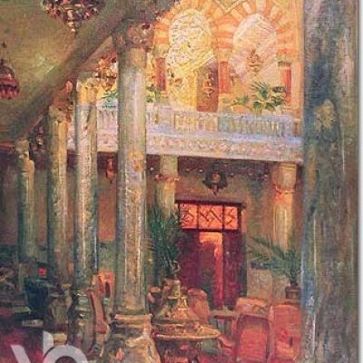 khalil-saleeby-Heliopolis-Palace-Cairo-1914-Oil-81-x-100-cm