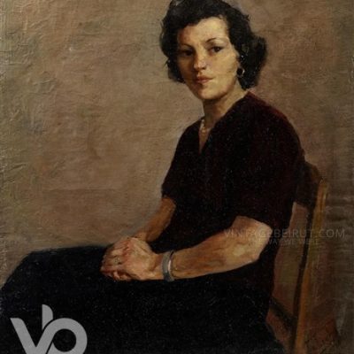 khalil-saleeby-portait-of-a-lady-oil-on-canvas-80x64cm