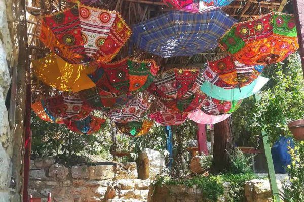 outdoor umbrella display sami makarem cultural center